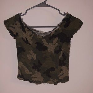 Camouflage smock top